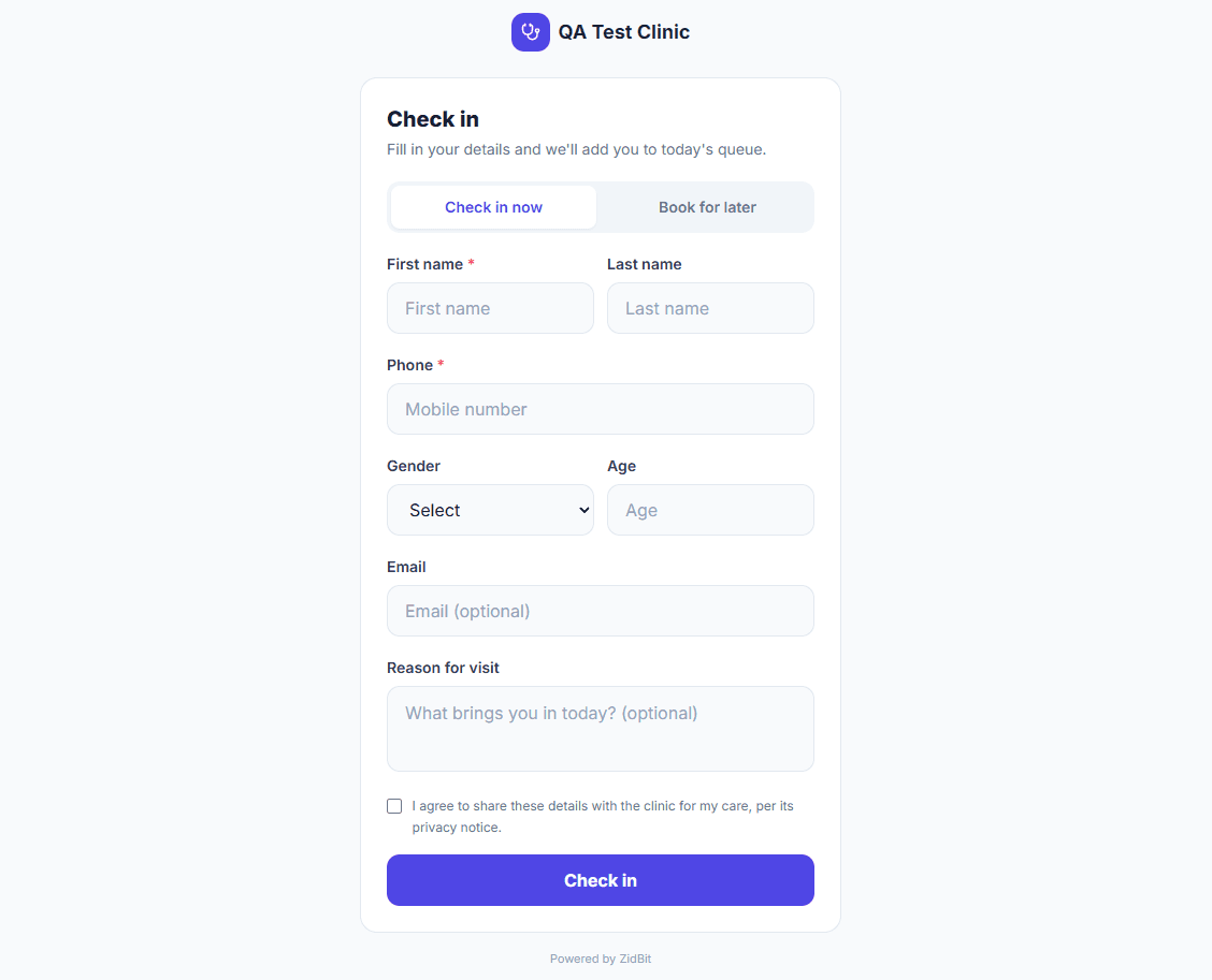 Frictionless Patient Check-in screenshot