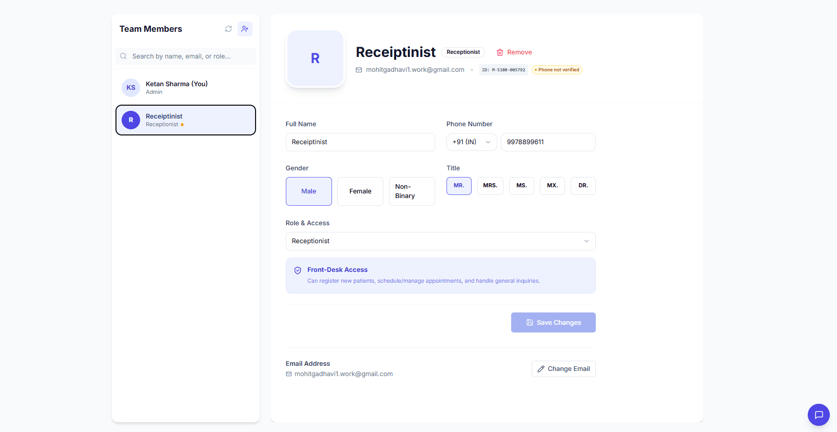 Roles & Access Control screenshot