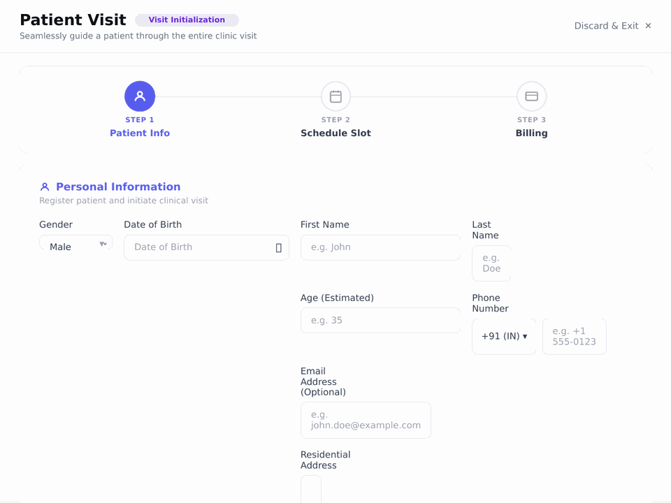 Patient Visit Workflow — ZidBit Clinic OS